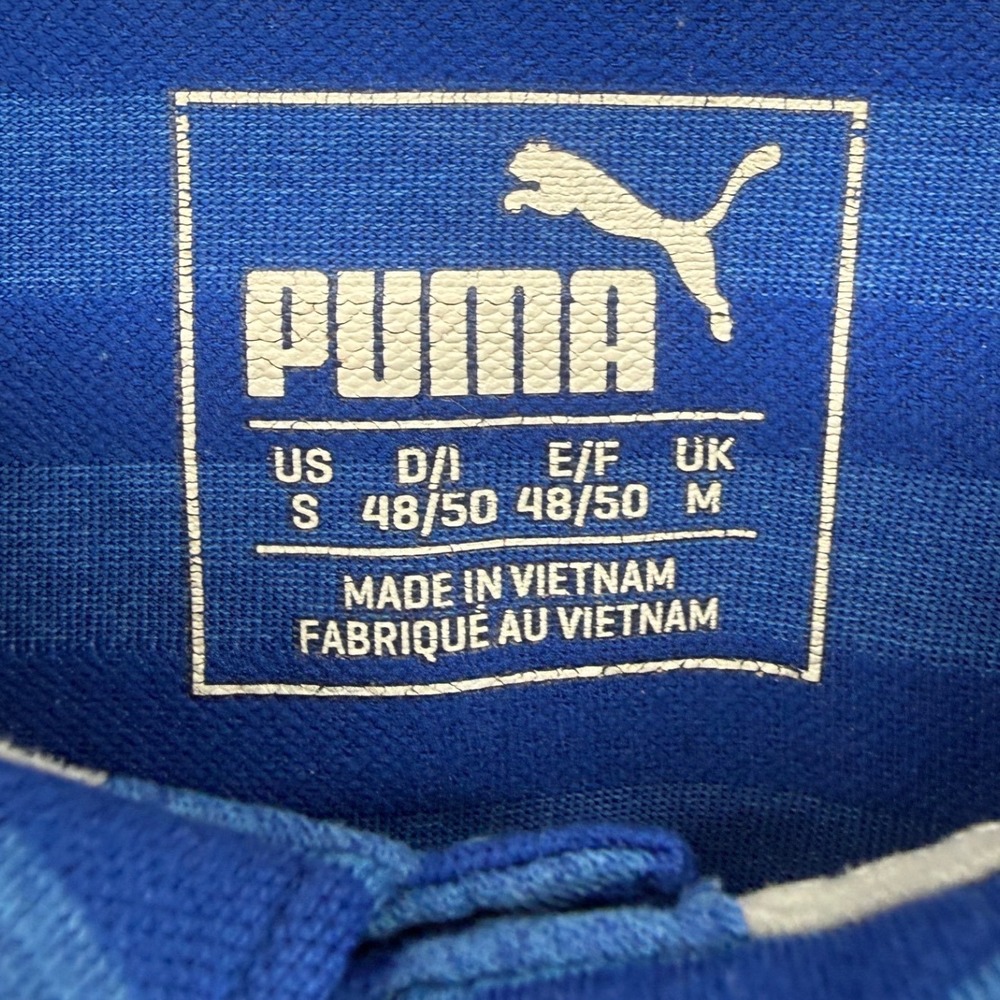 Puma Golf Mens Blue Striped Dry Cell Polo Shirt Short Sleeve Size Medium - Picture 7 of 9
